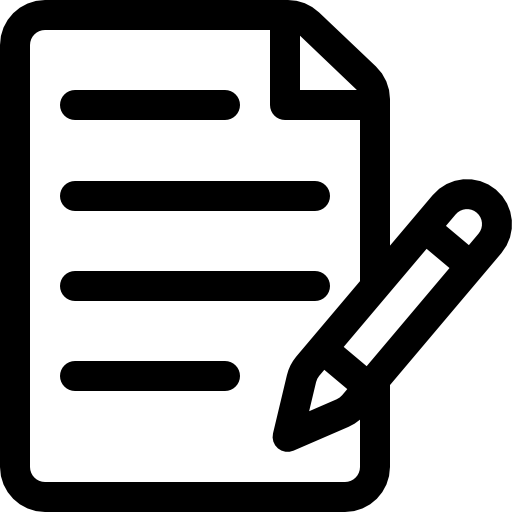 An icon of a pencil and paper to indicate the act of creating a note